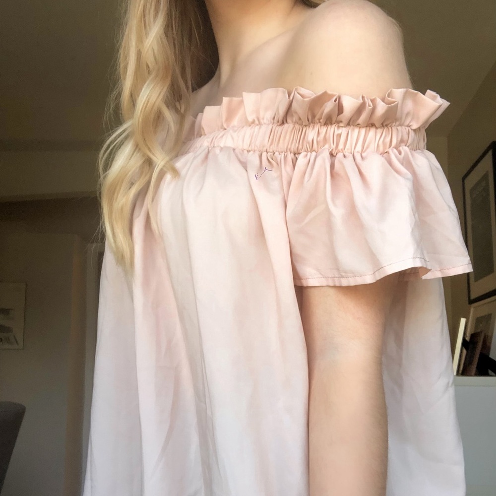 Pink off the shoulder top